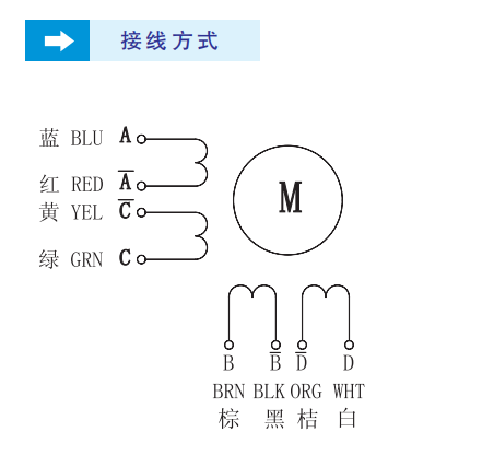 57兩相步進電機接線圖