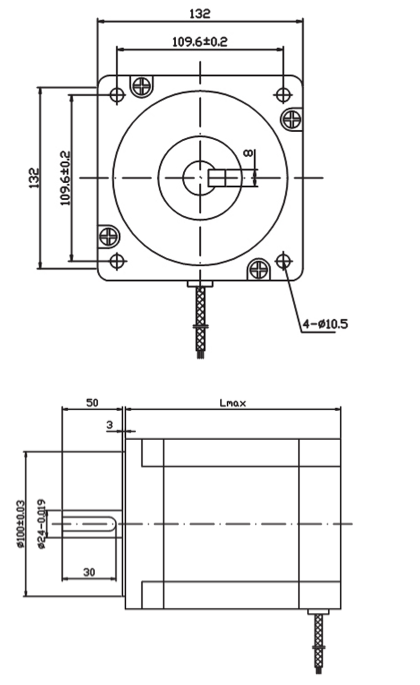 130步進(jìn)電機(jī)接線圖、尺寸圖